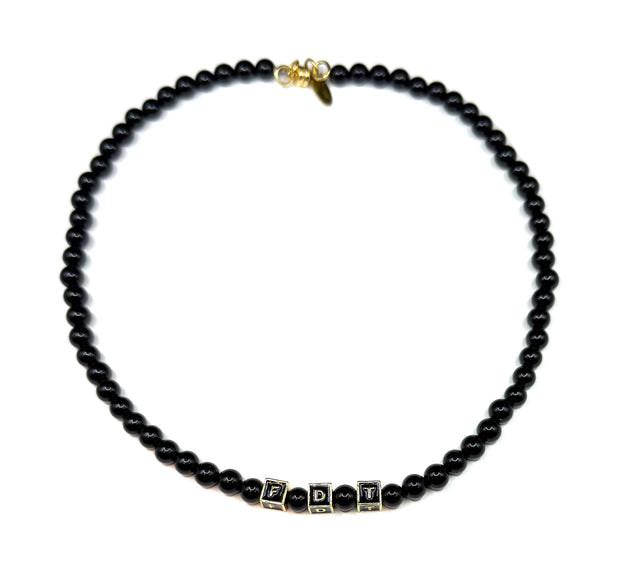 Semi-Precious Beaded Collar Necklace - FDT-6mm