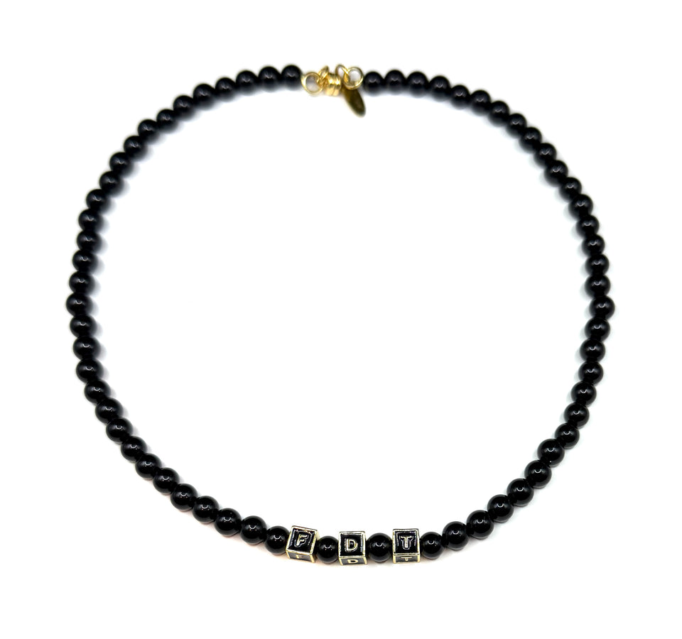 Semi-Precious Beaded Collar Necklace - FDT-6mm