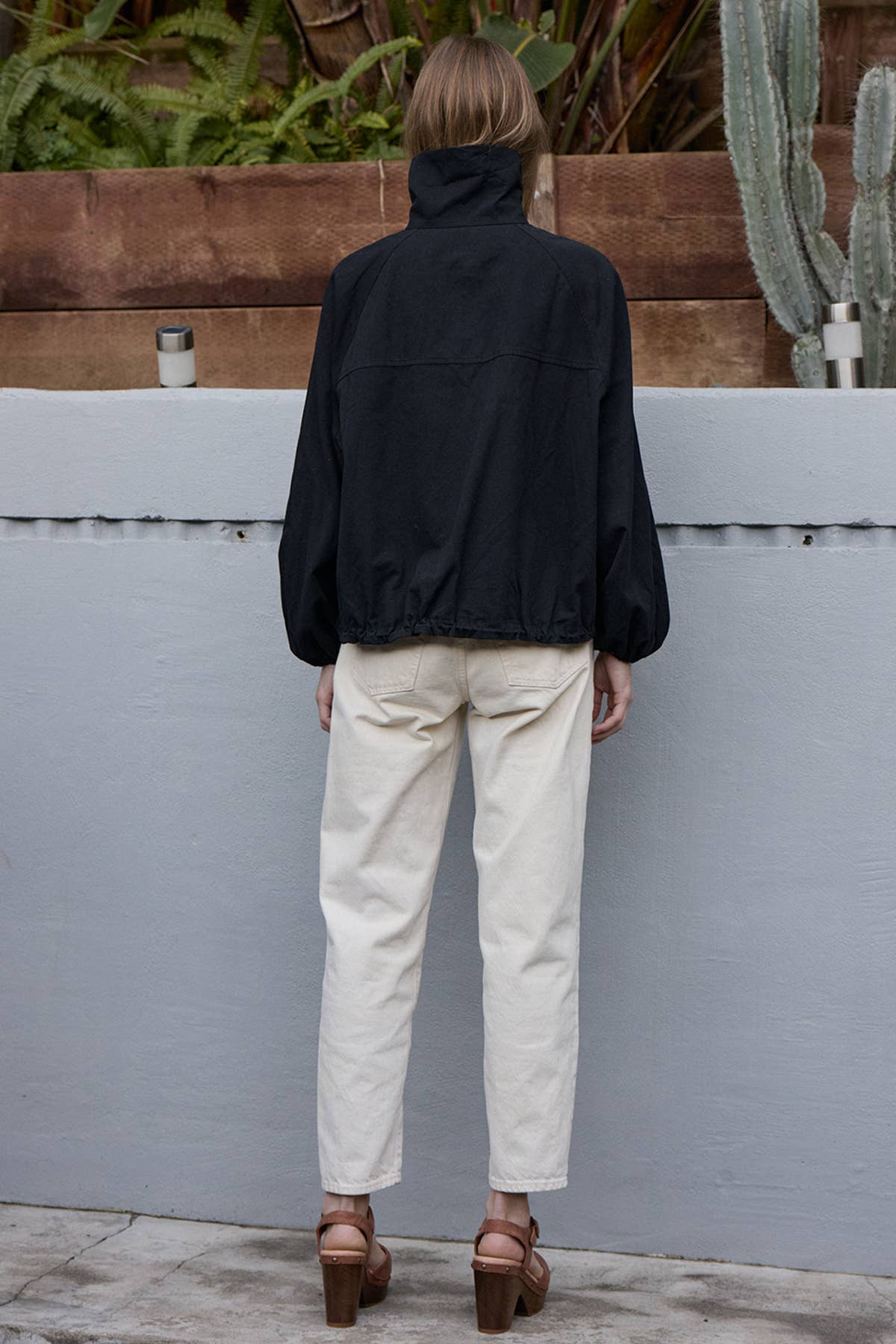 High Neck Button-Up Jacket