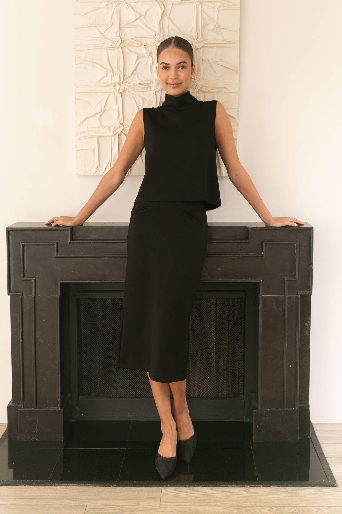 Modal Back Slit Pencil Skirt