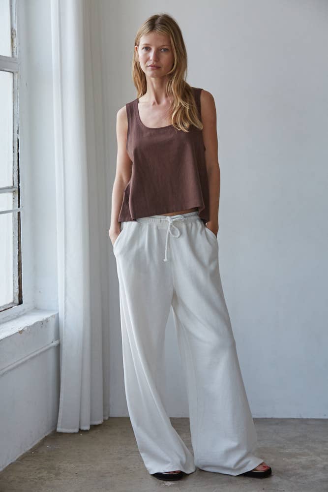 Knit Cotton Scoop Neck Tank Top