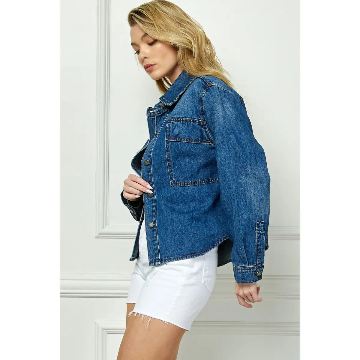 Dark Jean Shirt Jacket
