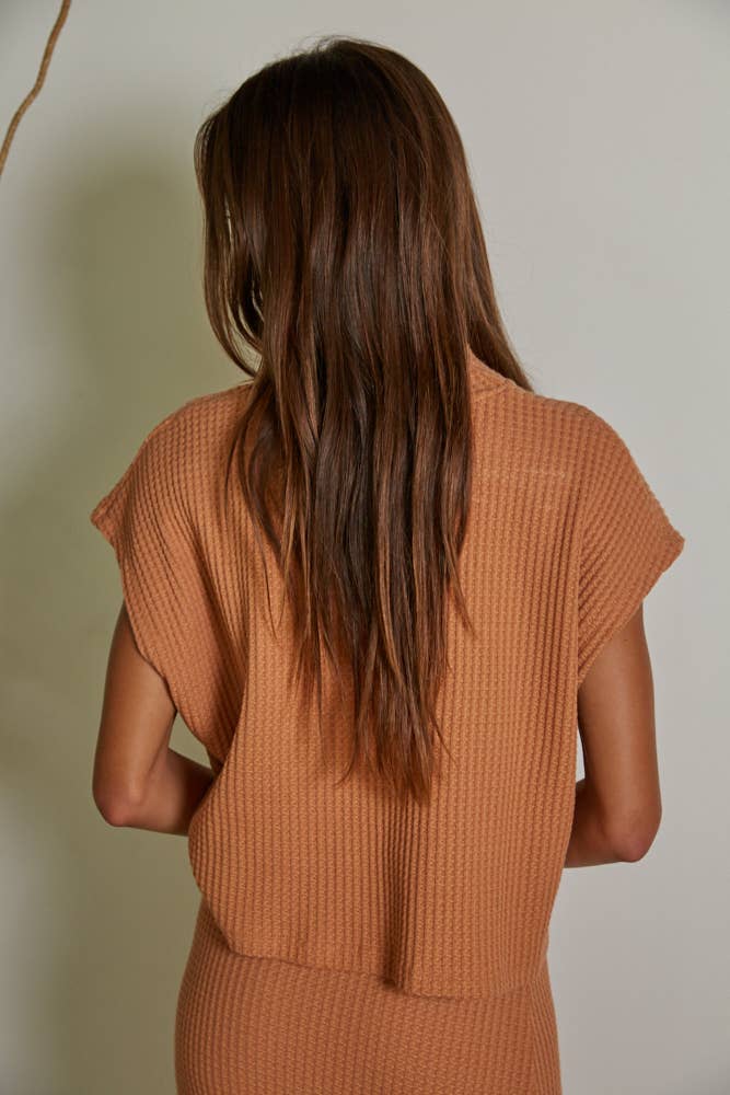 Knit Thermal Mock Neck Top