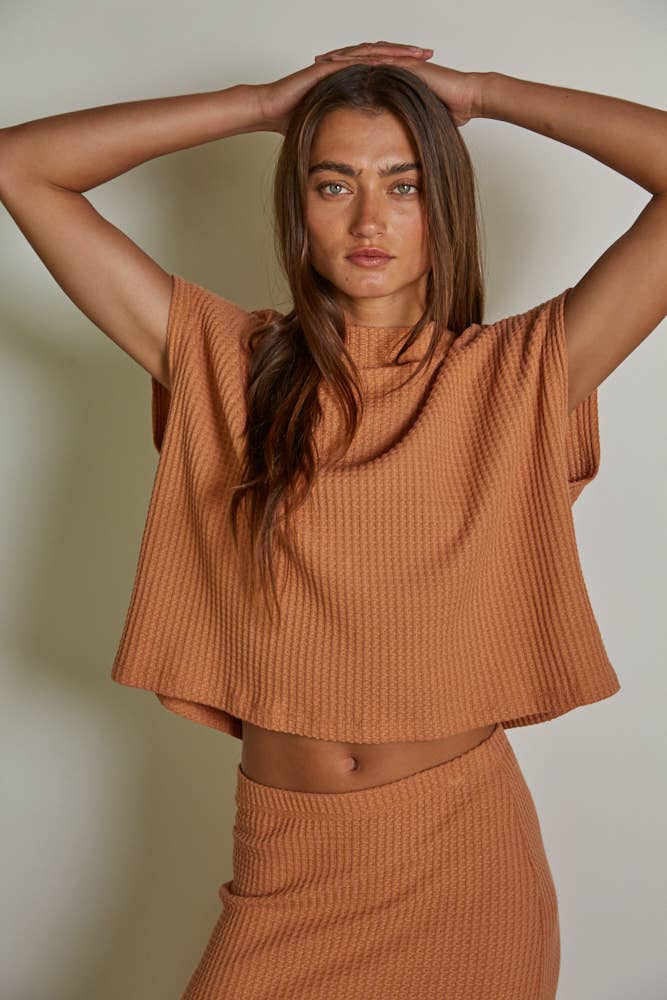 Knit Thermal Mock Neck Top