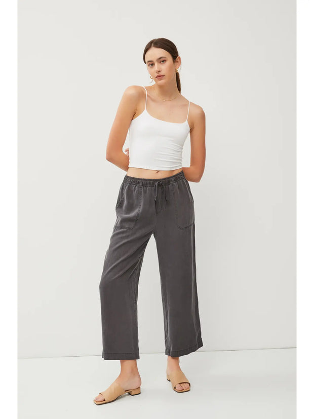 Tencel Cropped Drawstring Pants