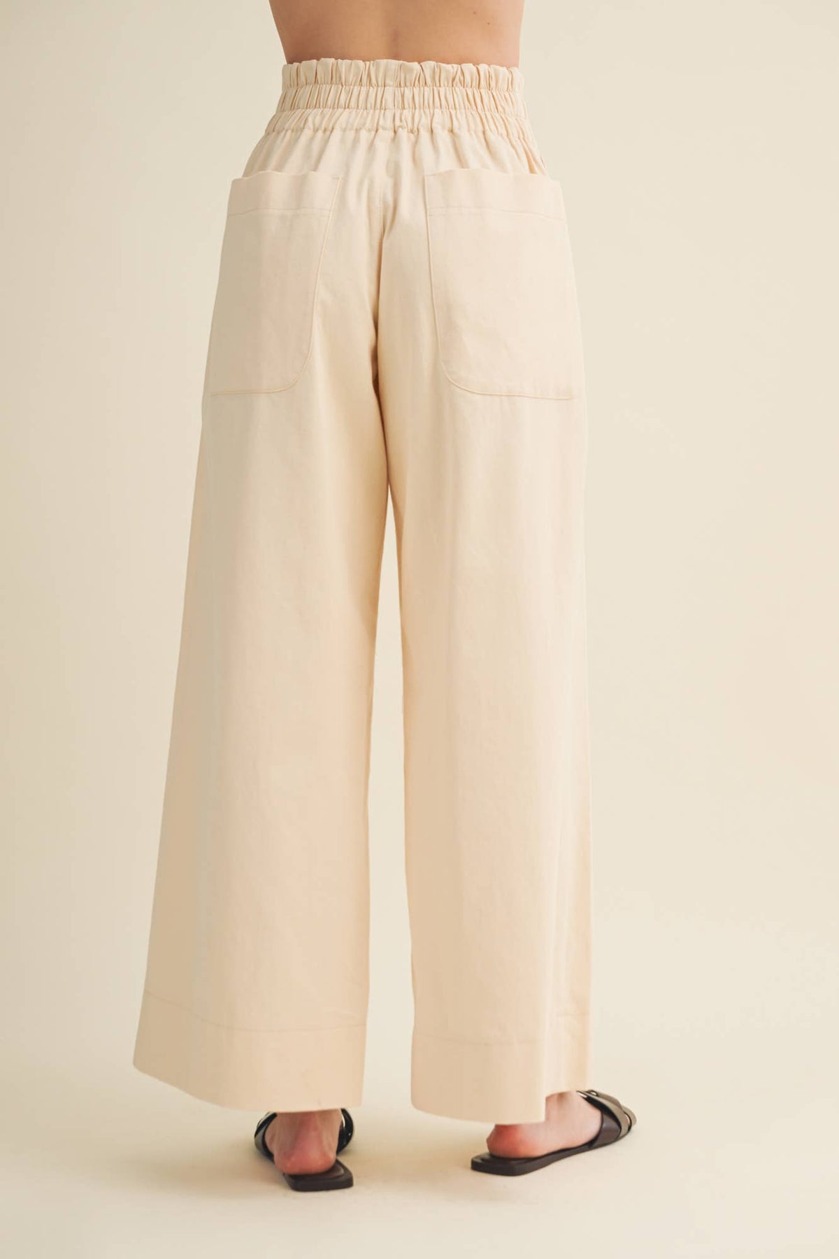 Architectural Seamed Wide-Leg Pants