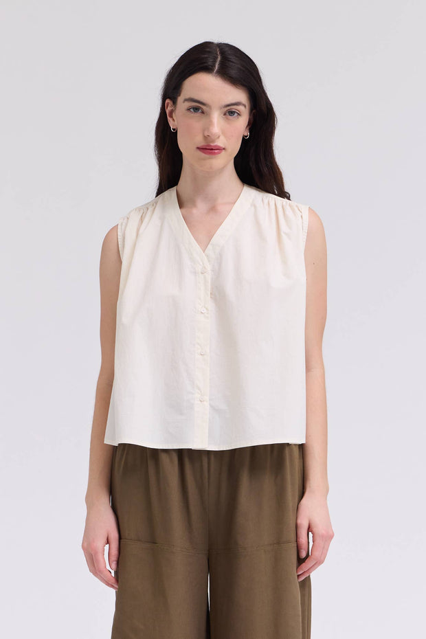 Poplin Shirring Top