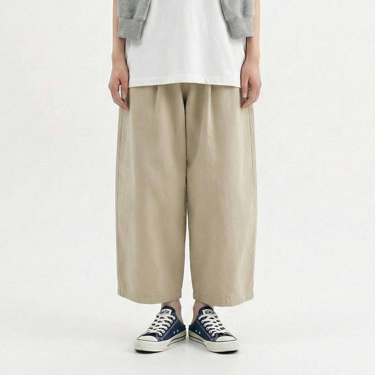 Wide-Leg Pleated Culottes