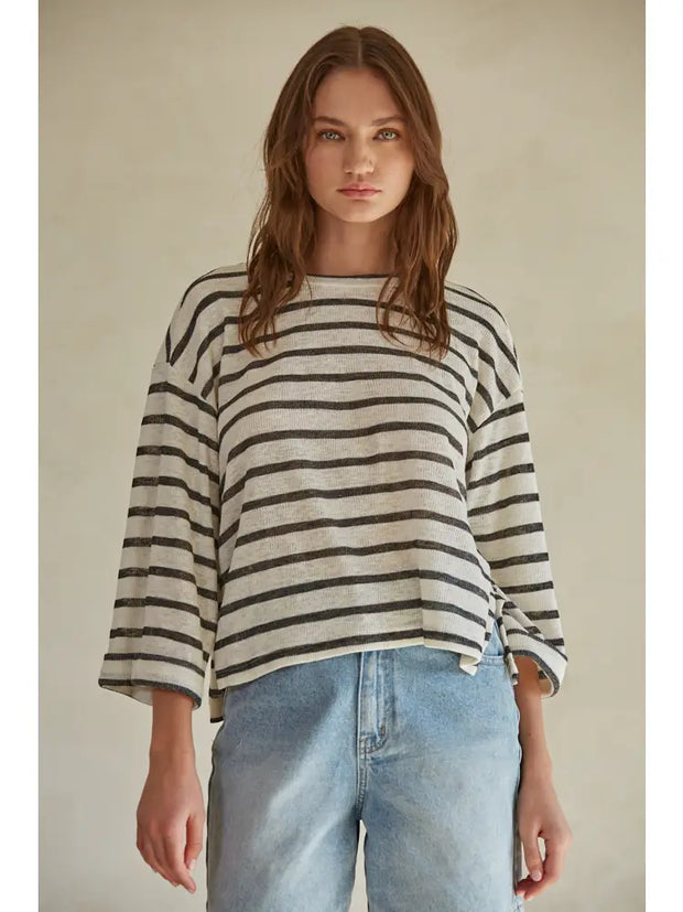 Striped Round Neck Top
