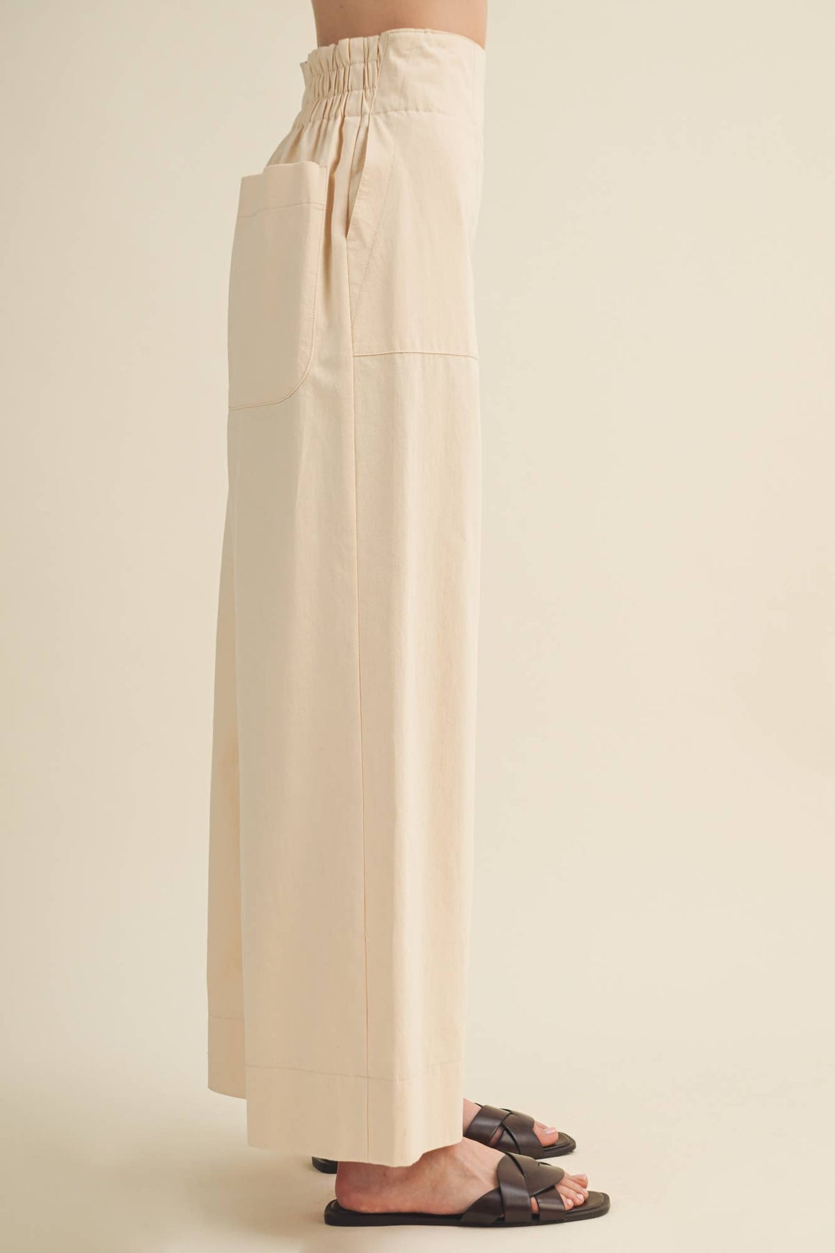 Architectural Seamed Wide-Leg Pants