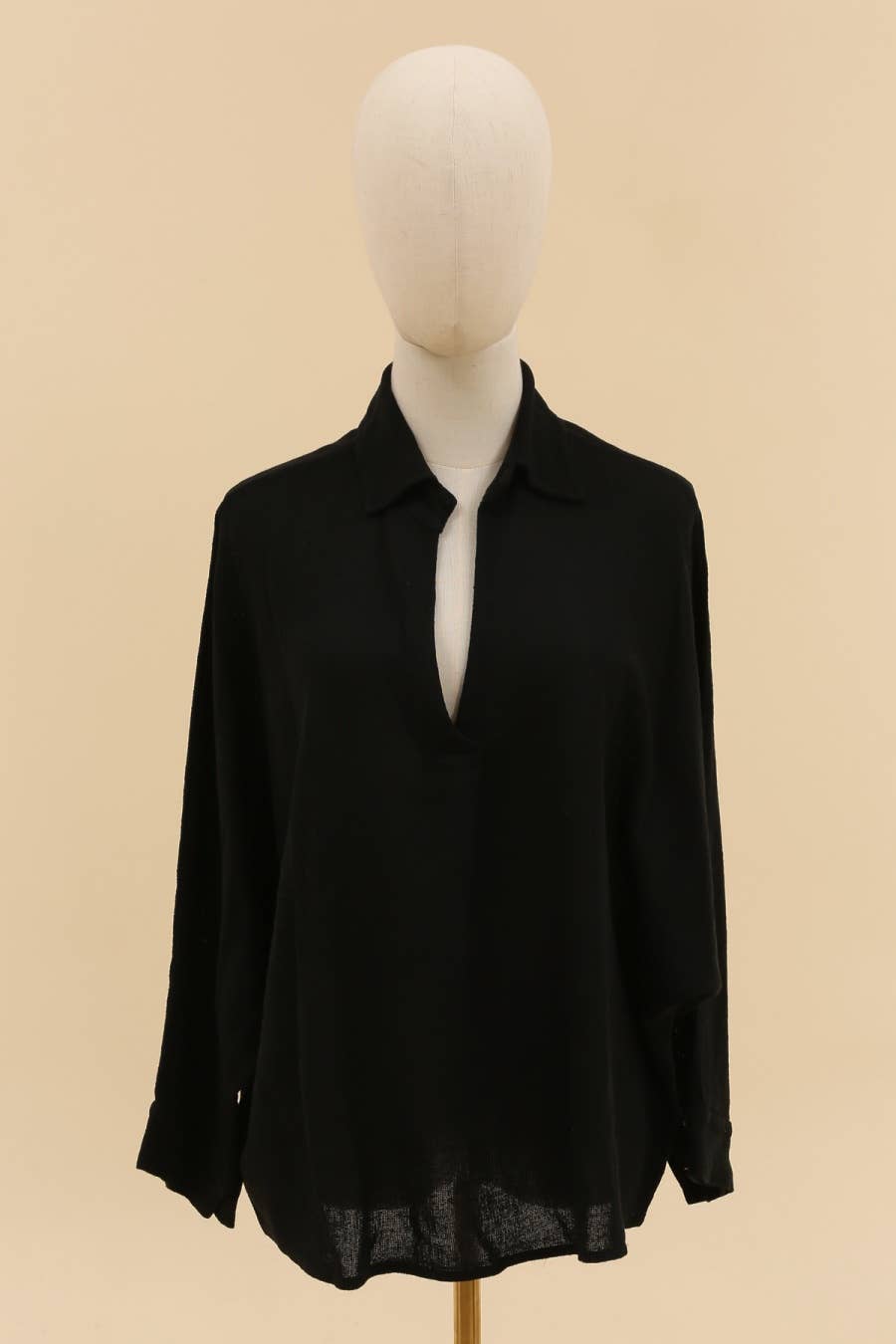 Linen Blend Collared Top