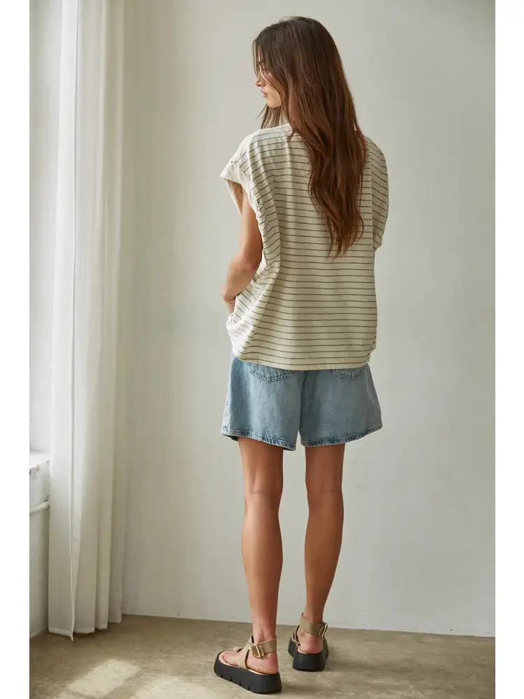 Striped Short Sleeve Top