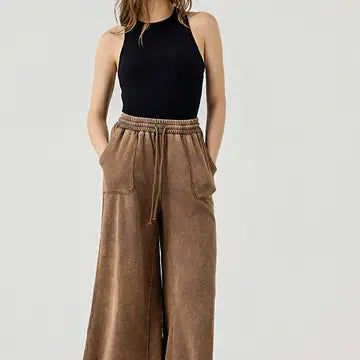 Mineral Washed Raw Edge Pants