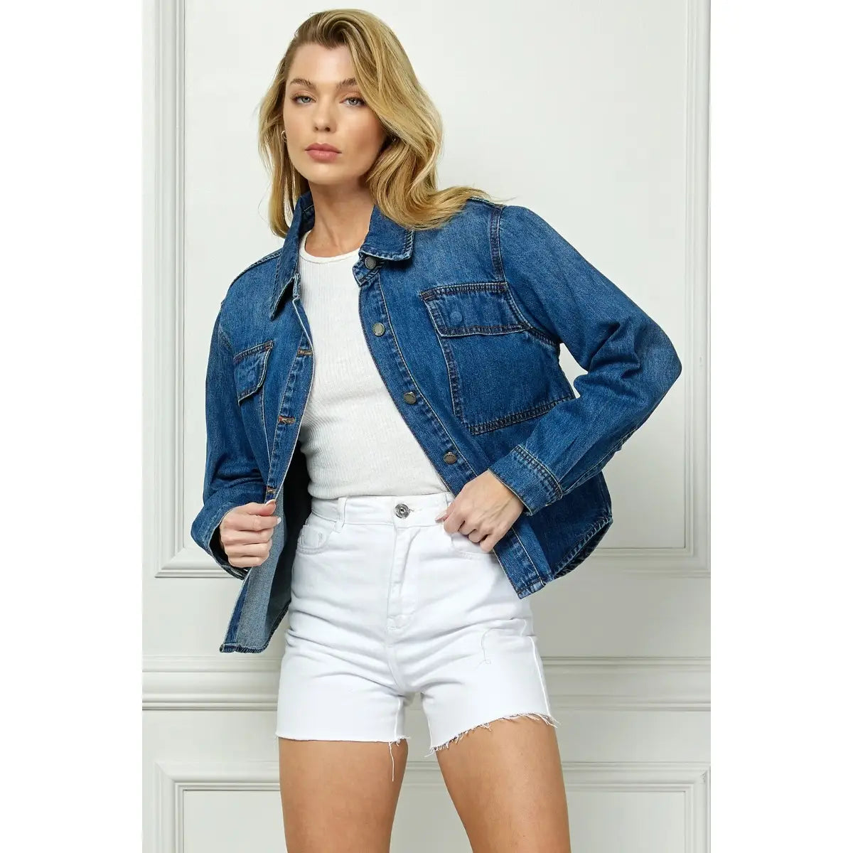 Dark Jean Shirt Jacket