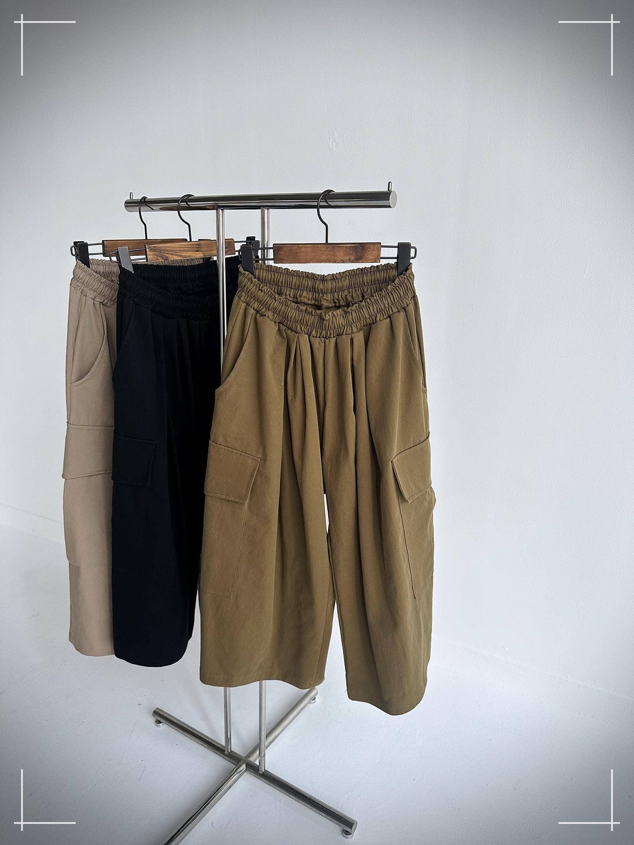 Wide-Leg Cotton Twill Cargo Culottes