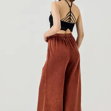 Mineral Washed Raw Edge Pants