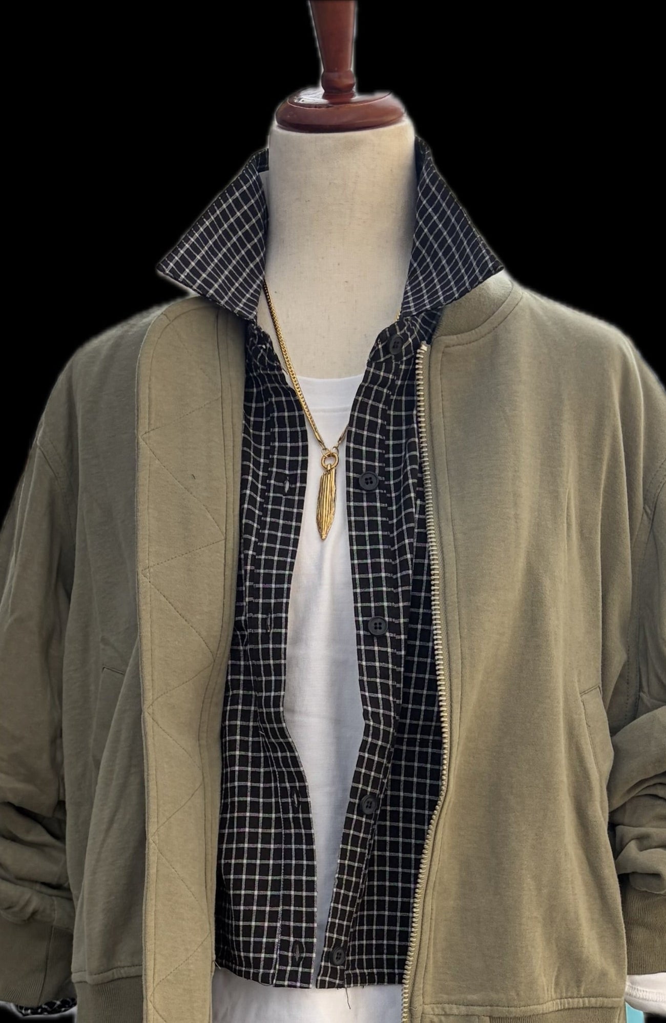 Checked Button Down Top