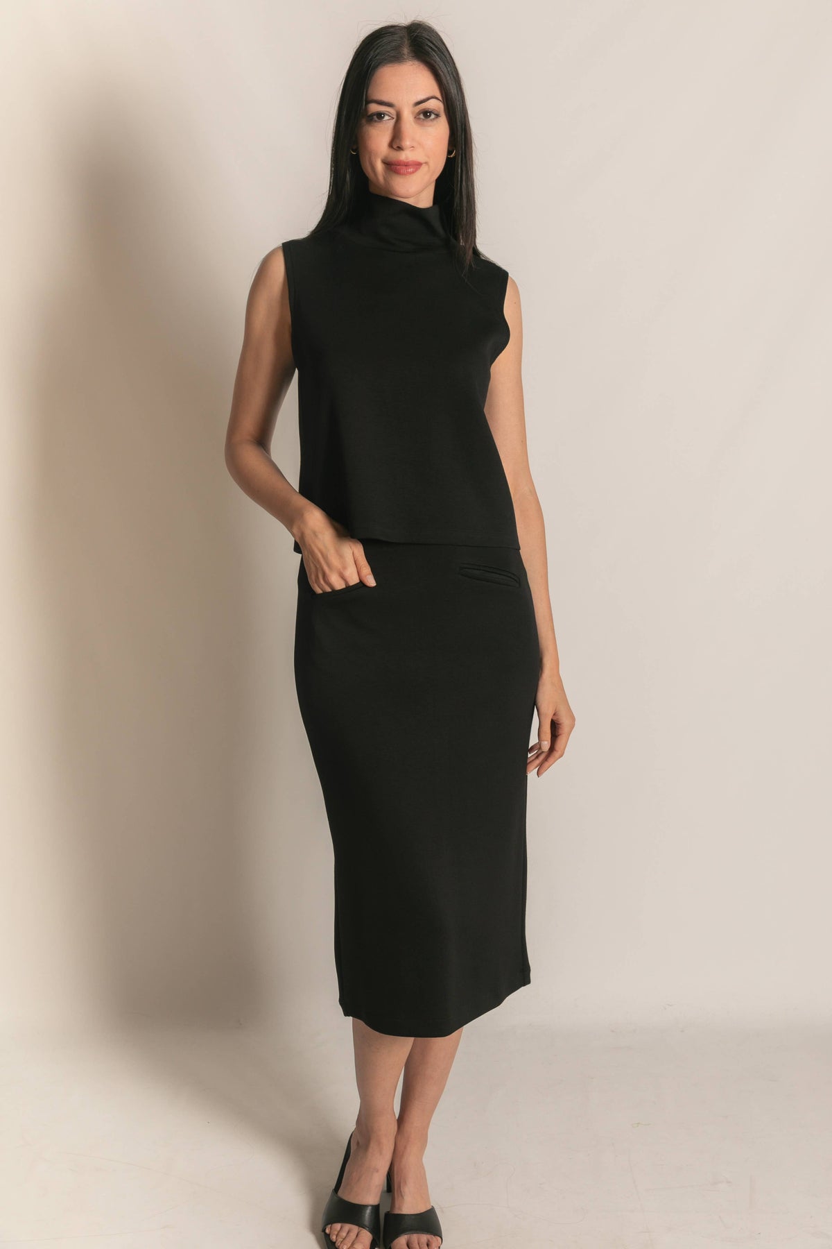 Modal Back Slit Pencil Skirt