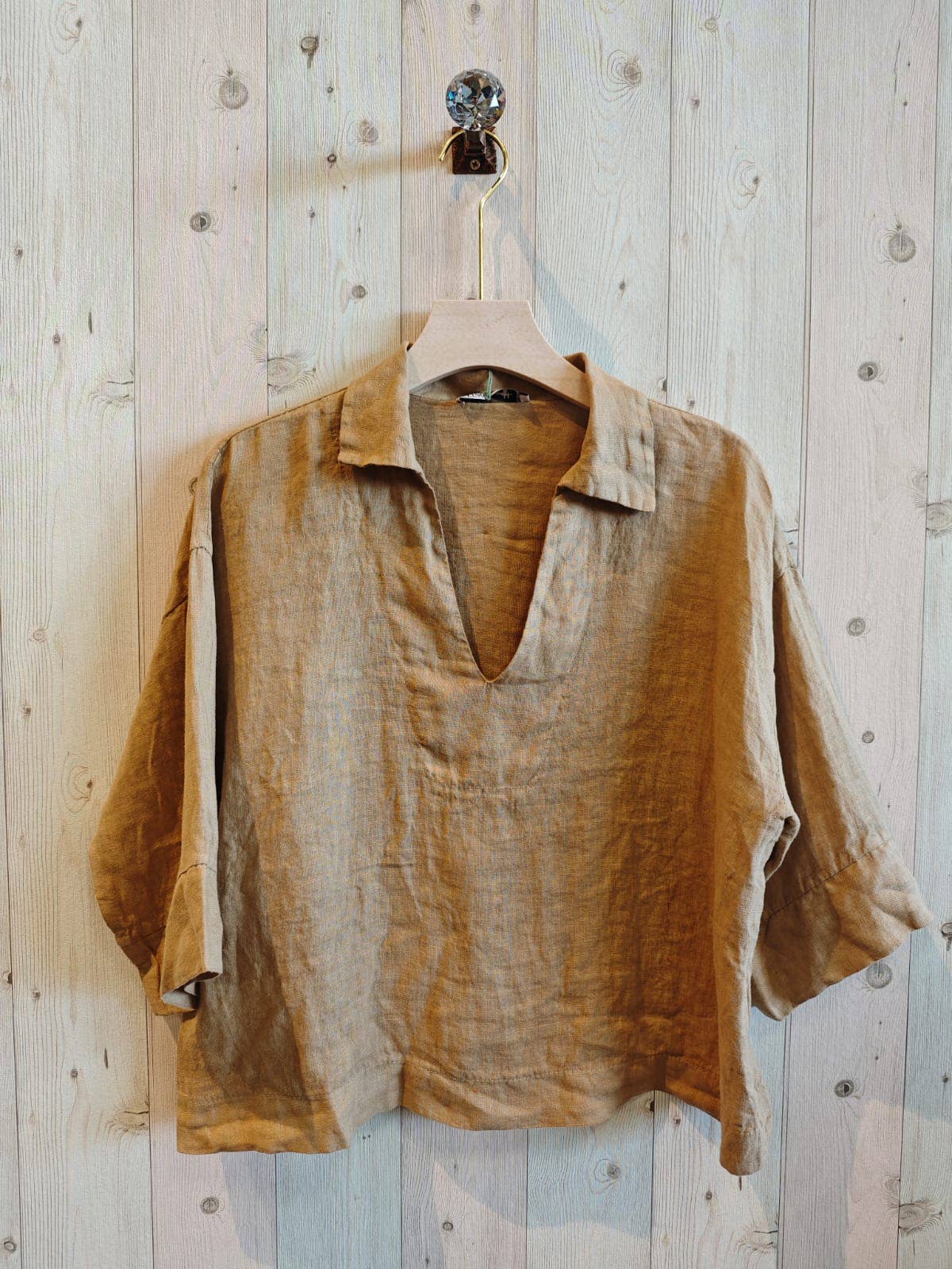 Linen Collared Top