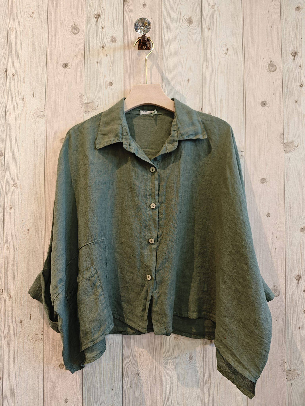 Linen Button Front Top