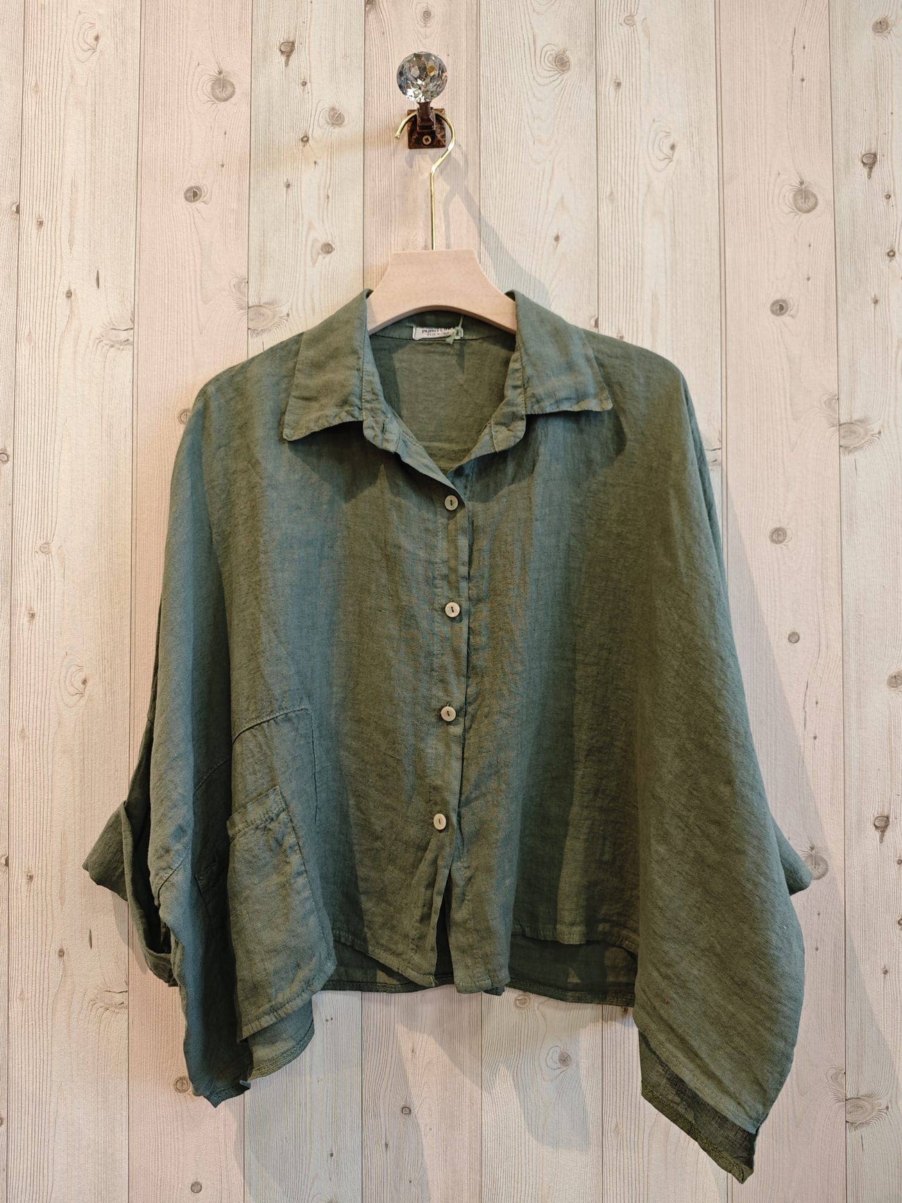 Linen Button Front Top