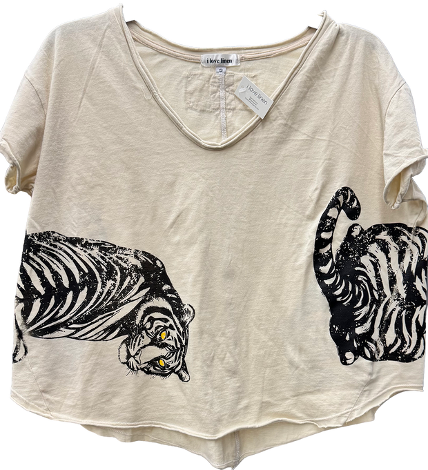 Vintage Style Tee with Tiger Graphic