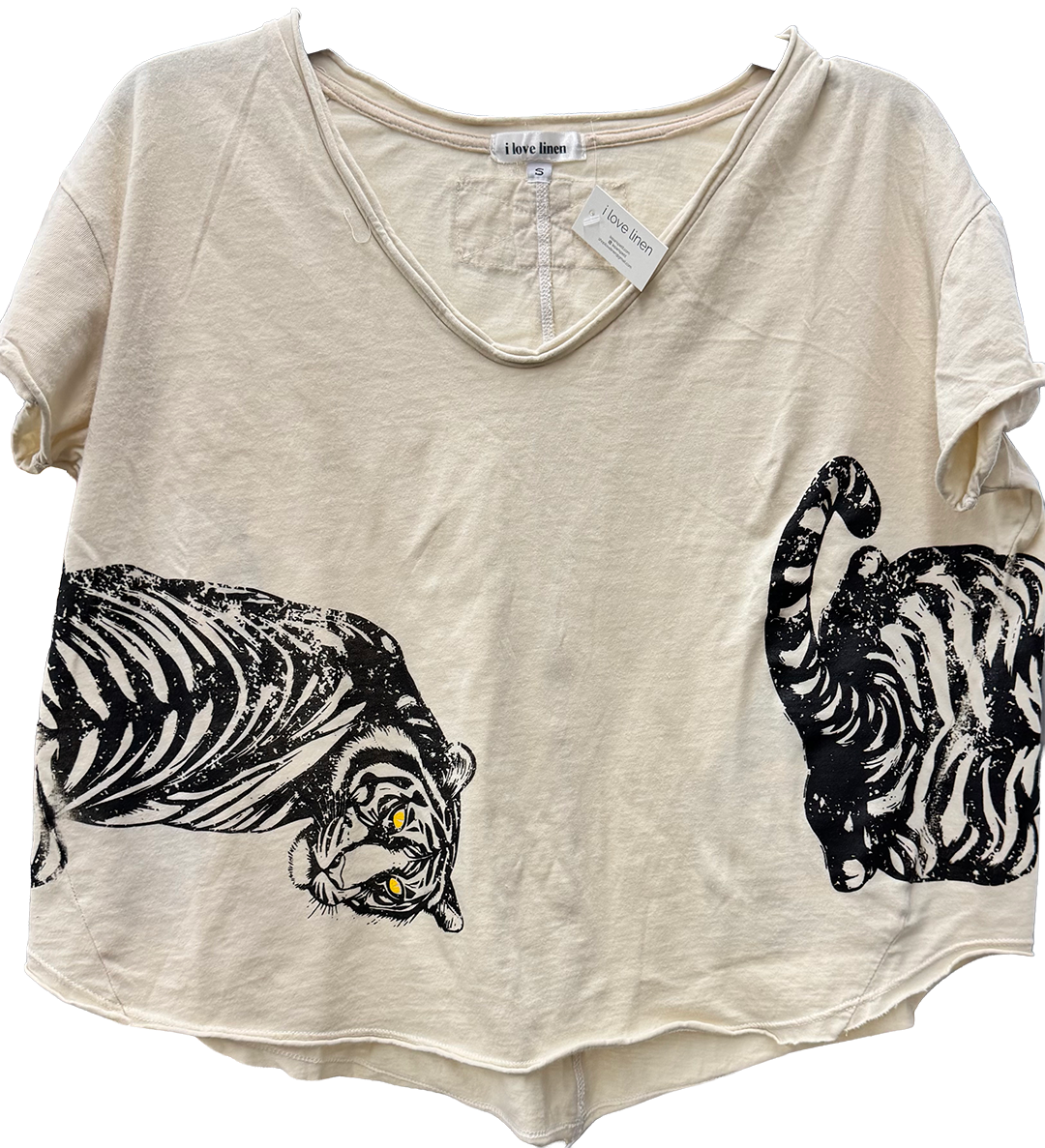 Vintage Style Tee with Tiger Graphic