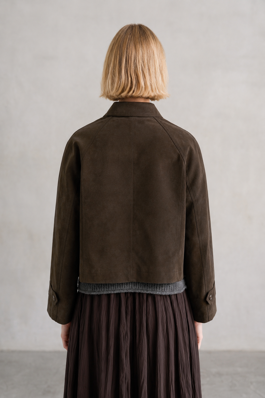 Faux Suede Modern Coat