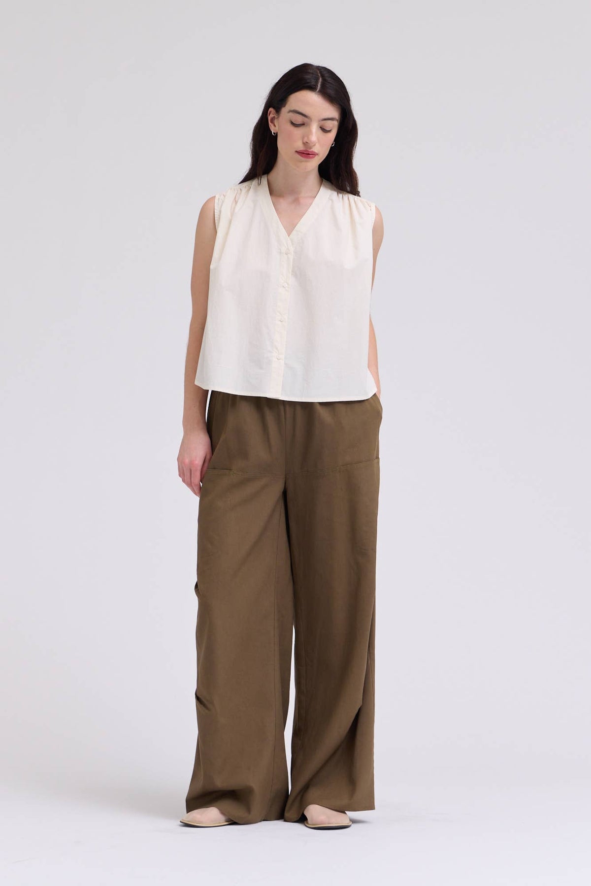 Poplin Shirring Top