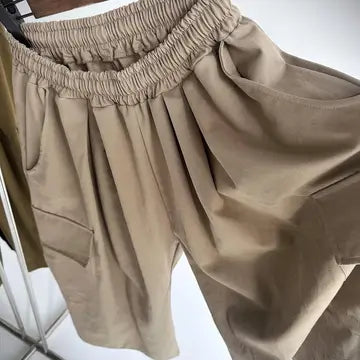 Wide-Leg Cotton Twill Cargo Culottes