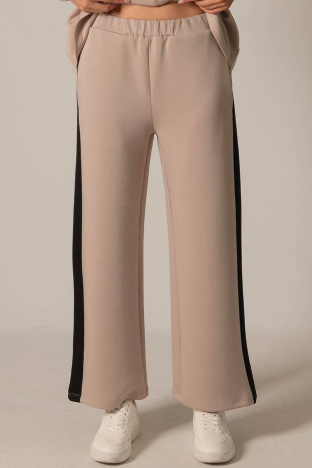 Modal Side Stripe Wide Leg Pants