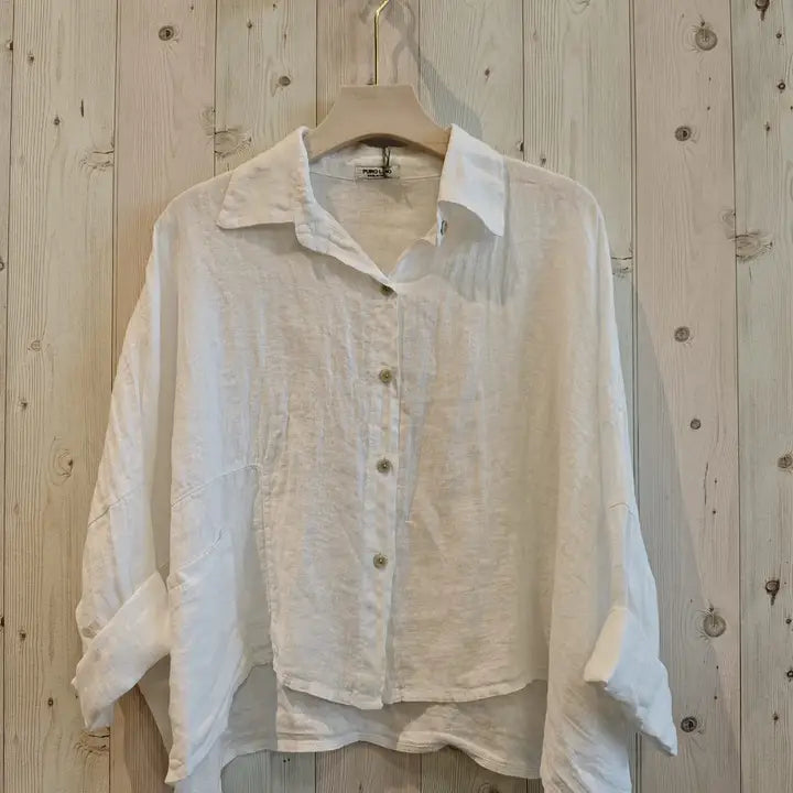 Linen Button Front Top