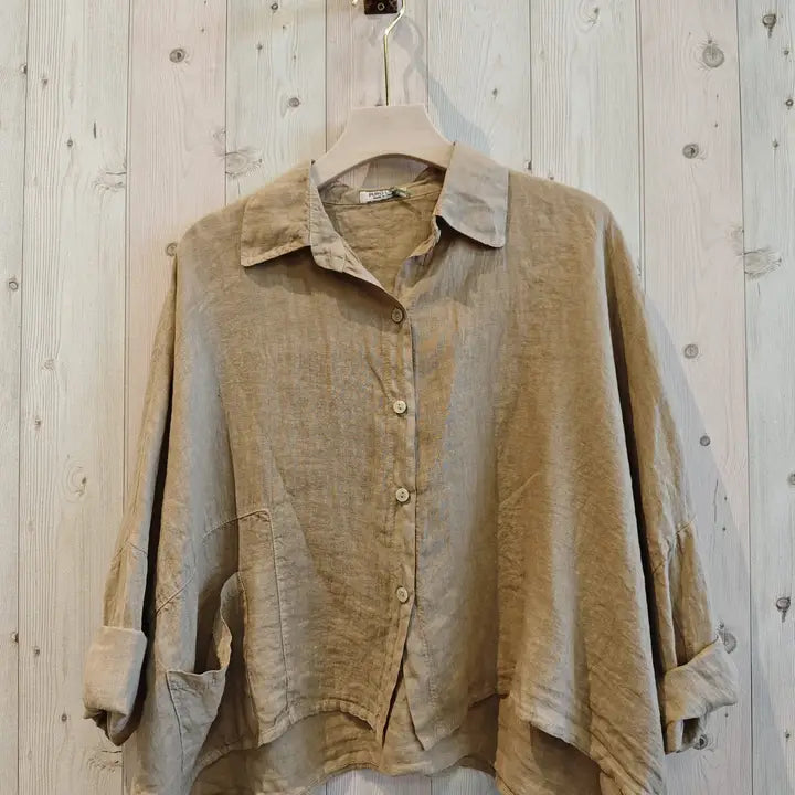 Linen Button Front Top