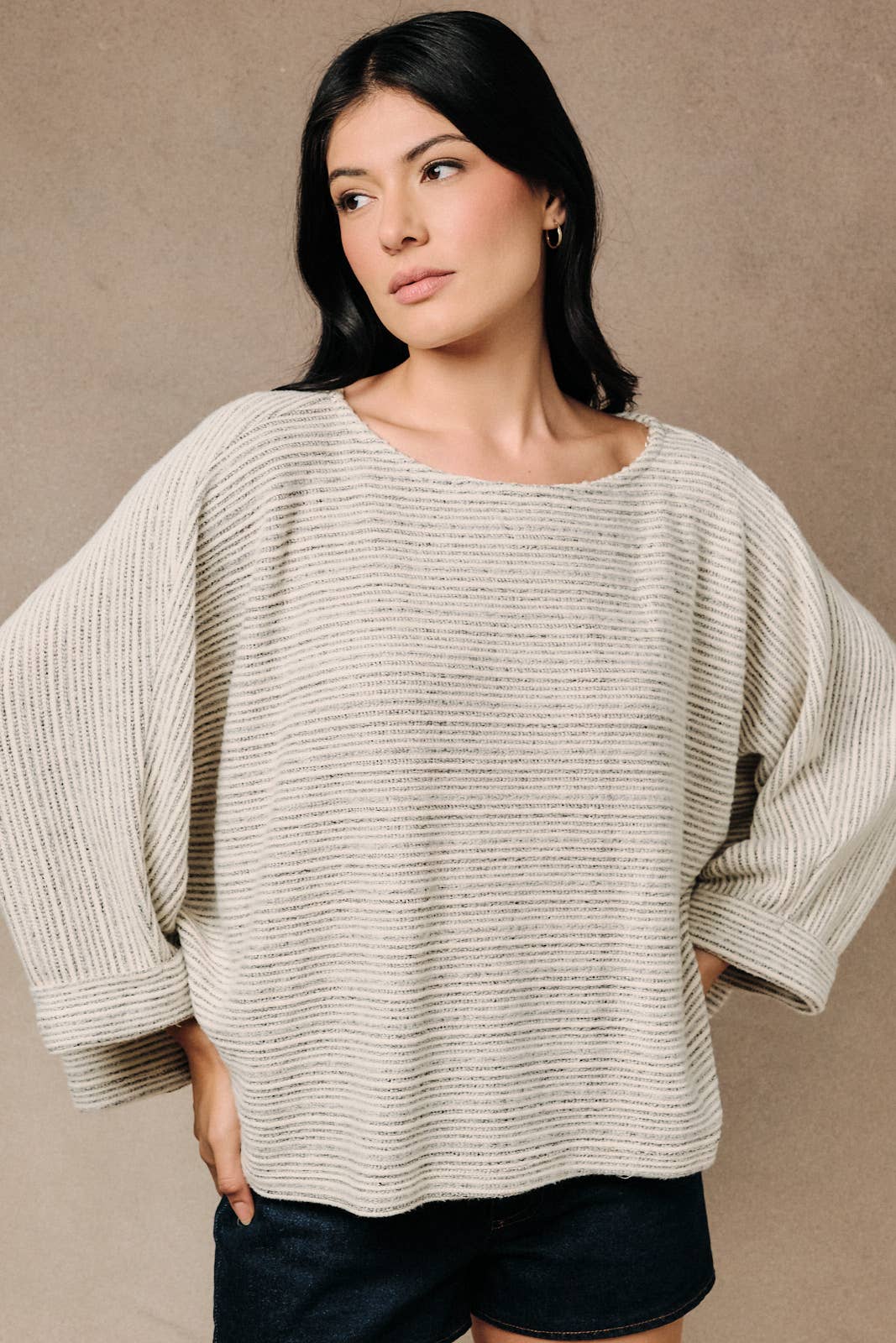 Dolman Sleeved Brushed Top