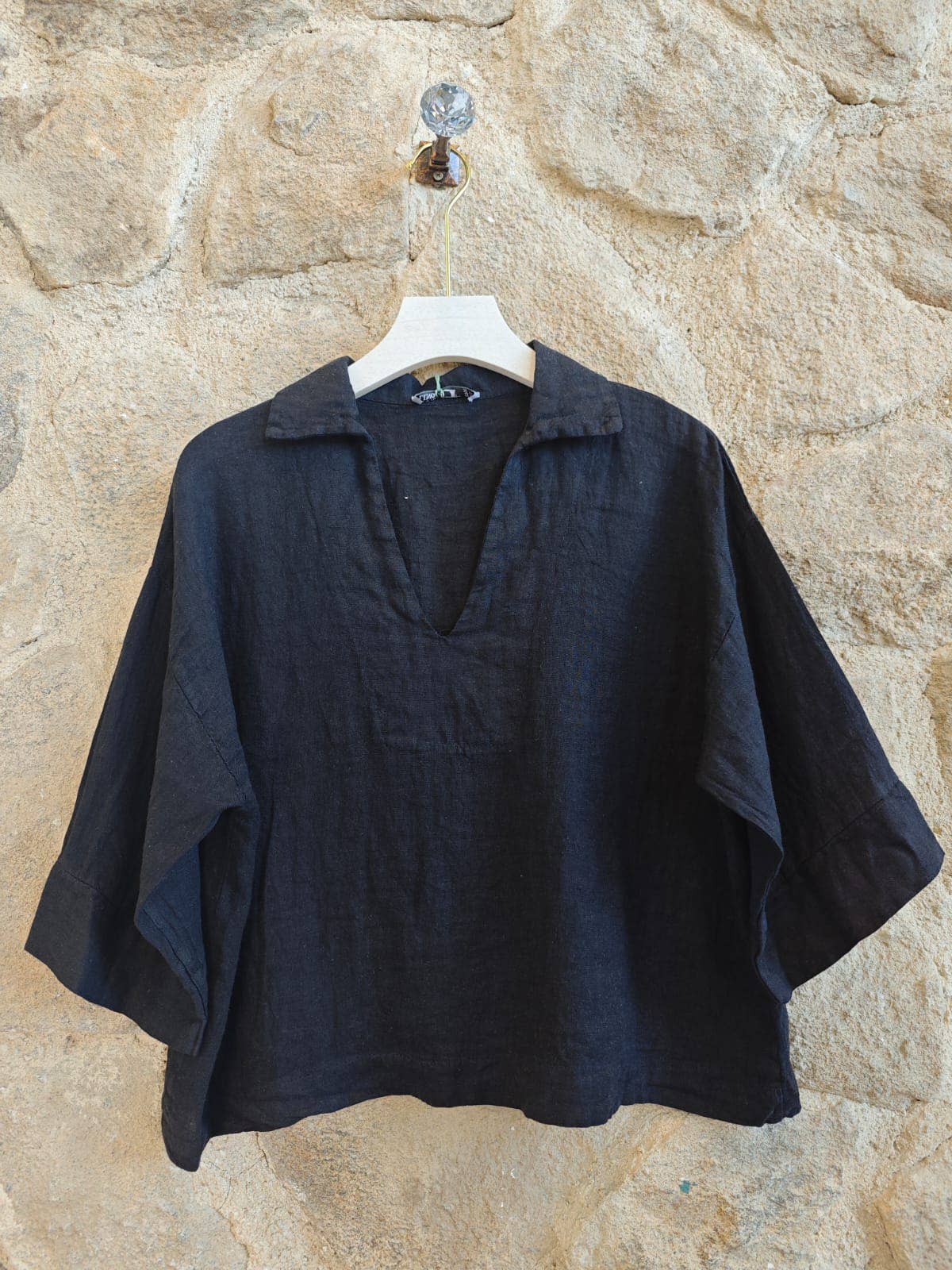 Linen Collared Top