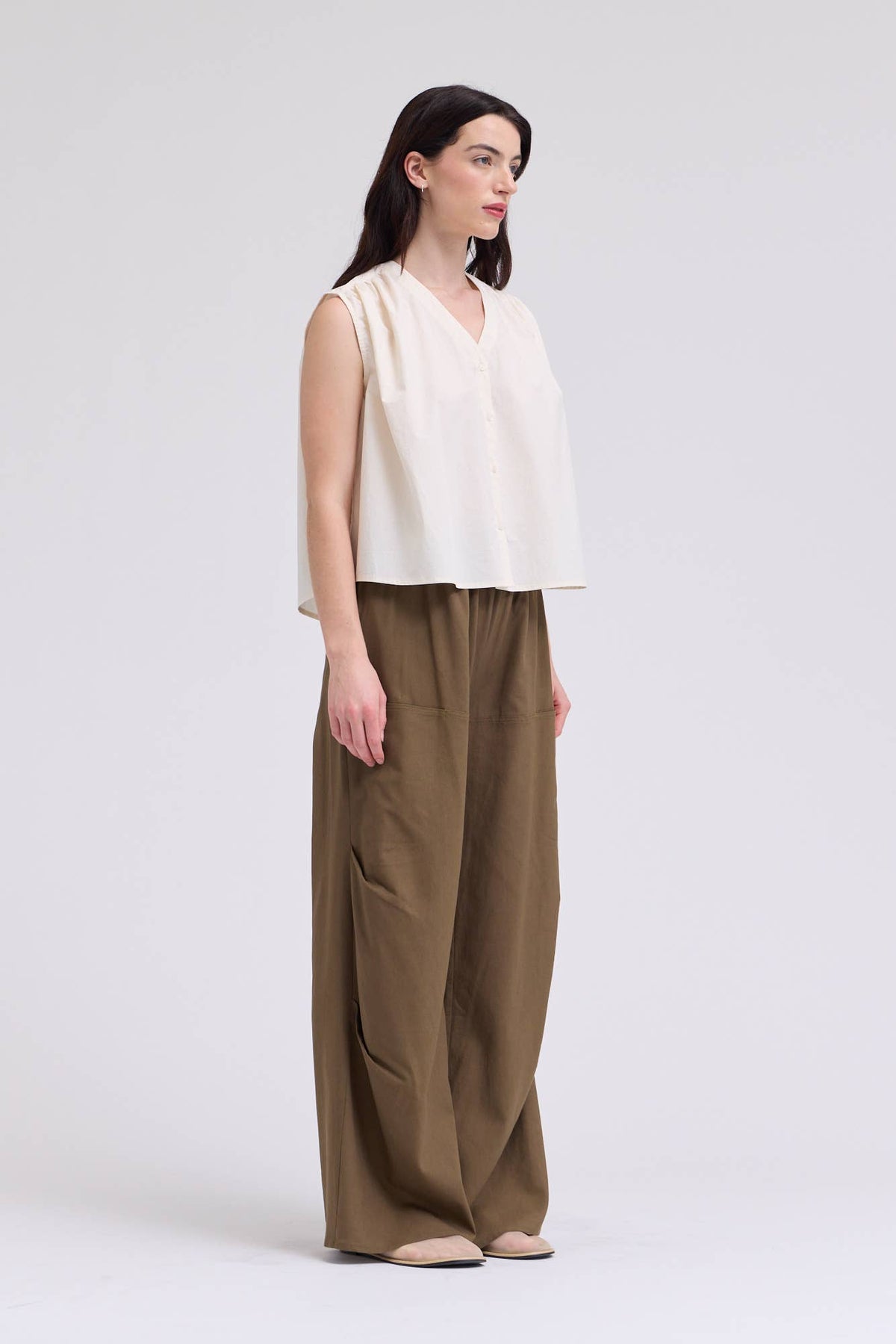 Poplin Shirring Top