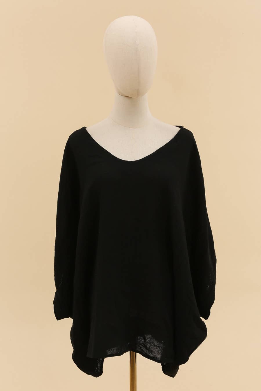 Oversized V Neck Linen Blend Top
