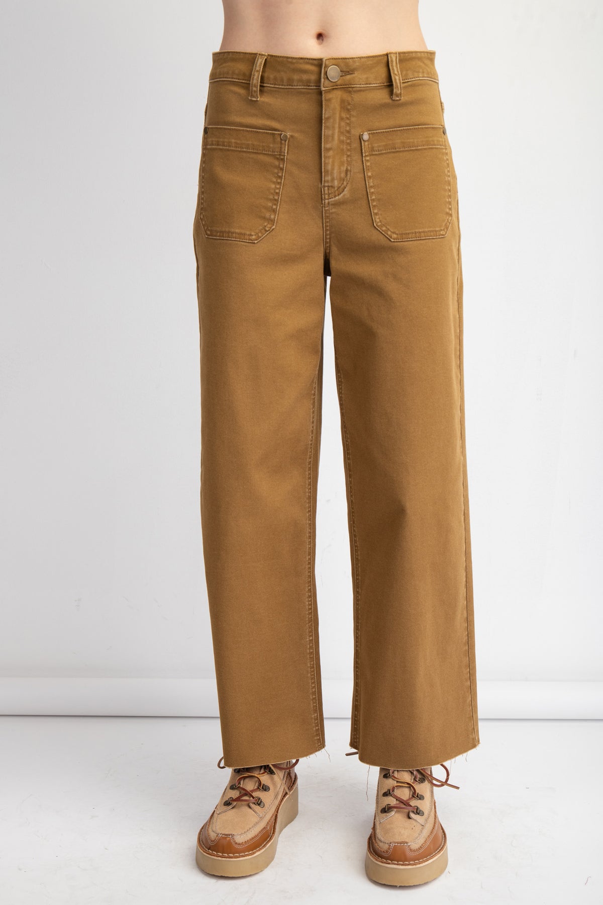 Straight Leg Frayed Jeans