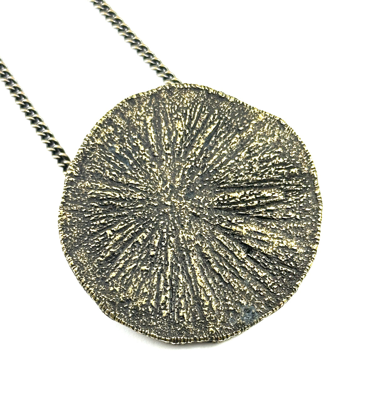 Organic Casting Collection - Small Pyrite Sun Necklace