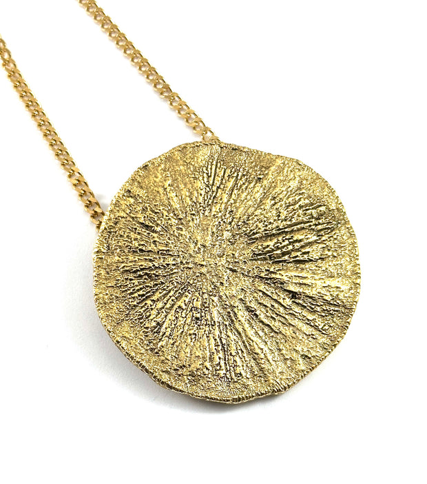 Organic Casting Collection - Small Pyrite Sun Necklace