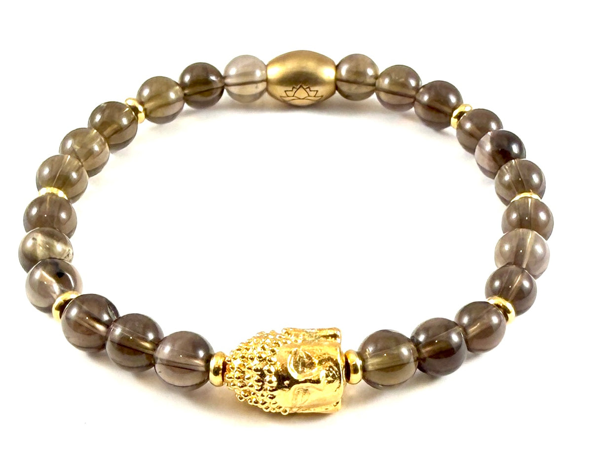 Gold Buddha Stretch Bracelet - 6mm