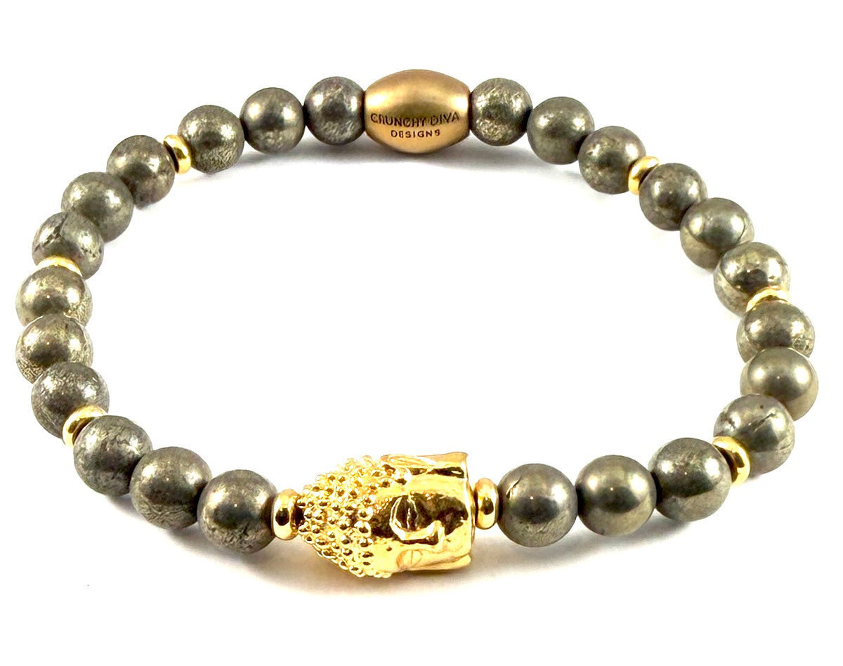 Gold Buddha Stretch Bracelet - 6mm