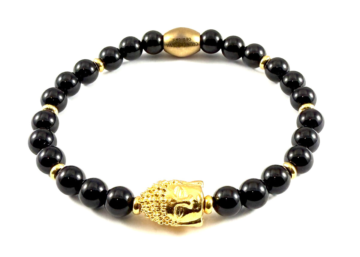 Gold Buddha Stretch Bracelet - 6mm