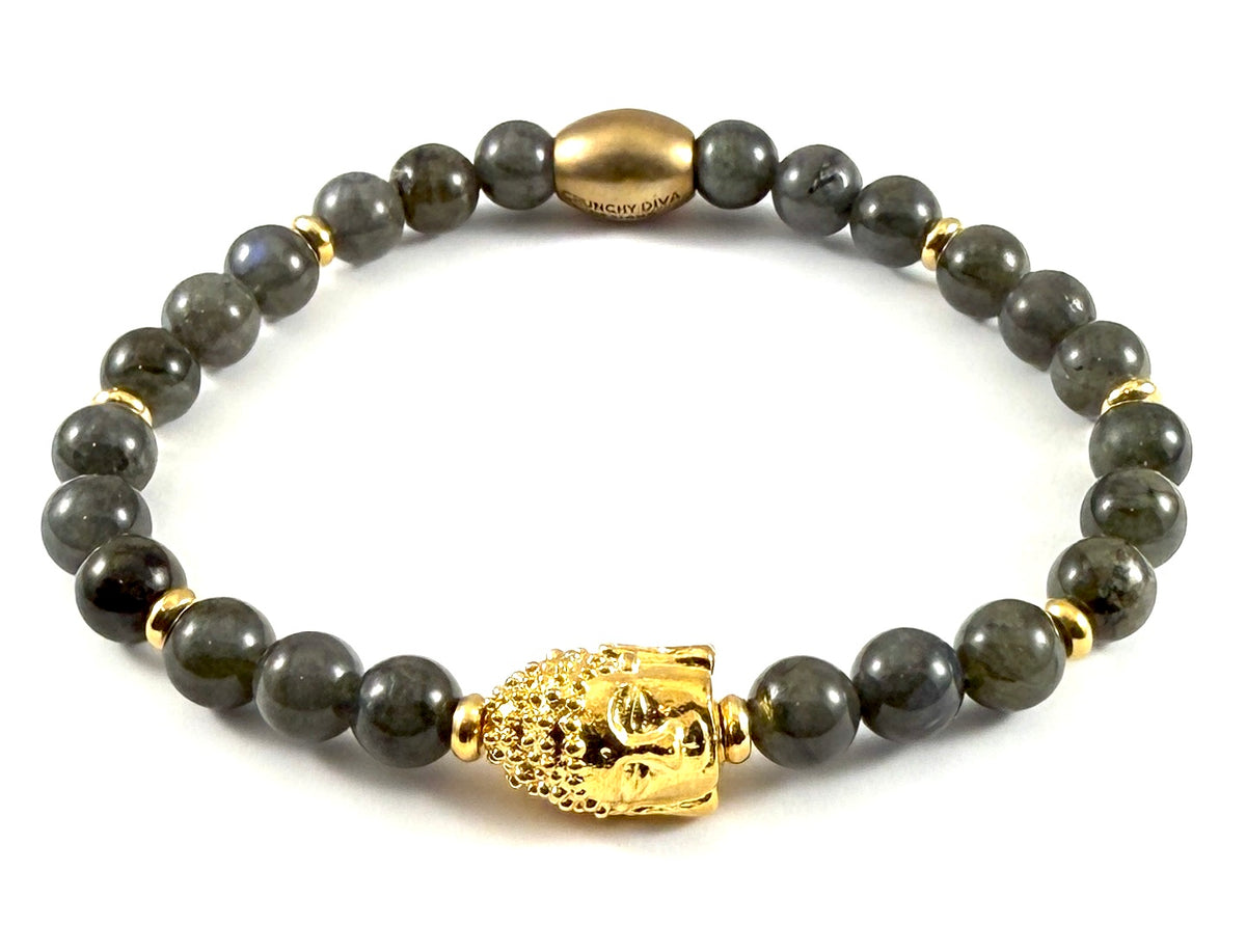 Gold Buddha Stretch Bracelet - 6mm