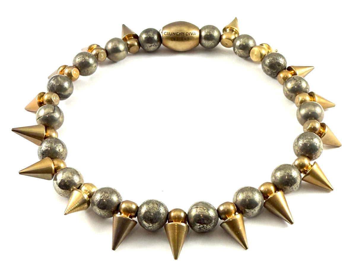 Brass Spike Stretch Bracelet - 6mm