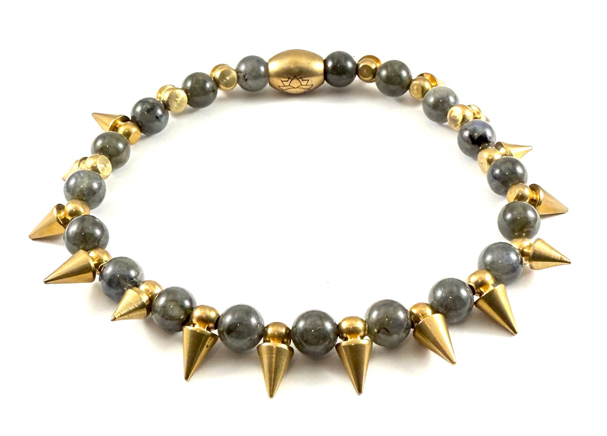 Brass Spike Stretch Bracelet - 6mm