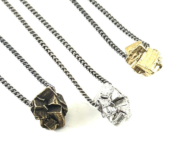 Organic Casting Collection - Pyrite Cluster Necklace