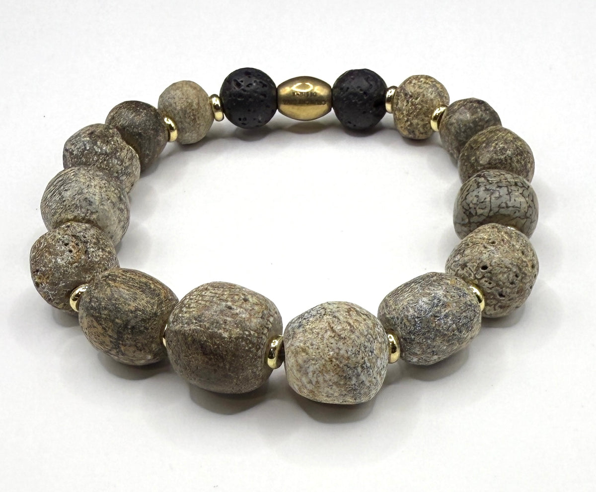 Mammoth Bone Stretch Bracelet - 12mm