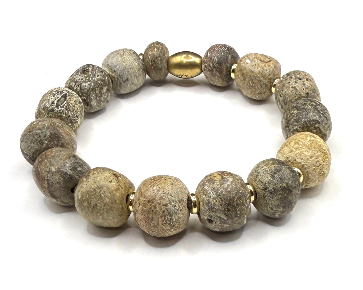 Mammoth Bone Stretch Bracelet - 12mm