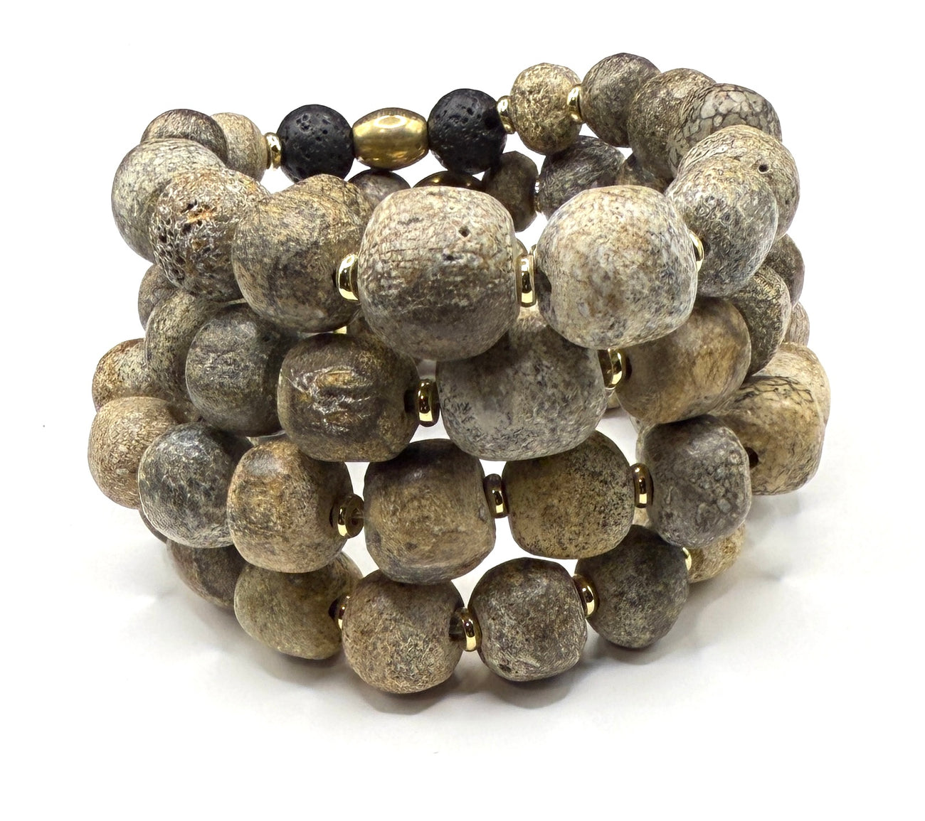 Mammoth Bone Stretch Bracelet - 12mm